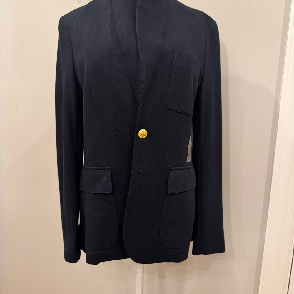 NWT Ralph Lauren Knit Navy Blazer with Gold Accent 8